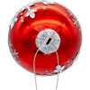 Glass Shiny Red With Silver Snowflake Ball 6-Piece Ornament Set - Ornaments - 4