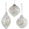 Glass Iridescent Snowflake Ball, Finial, and Onion 3-Piece Ornament Set - Ornaments - 1 - thumbnail