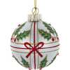 Glass Holly and Bow Ball 6-Piece Ornament Set - Ornaments - 1 - thumbnail