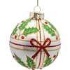 Glass Holly and Bow Ball 6-Piece Ornament Set - Ornaments - 2