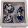 Glass Blue Snowflake Ball, Onion and Teardrop Shaped Ornaments, 3-Piece Set - Ornaments - 1 - thumbnail