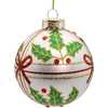 Glass Holly and Bow Ball 6-Piece Ornament Set - Ornaments - 3