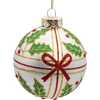 Glass Holly and Bow Ball 6-Piece Ornament Set - Ornaments - 4