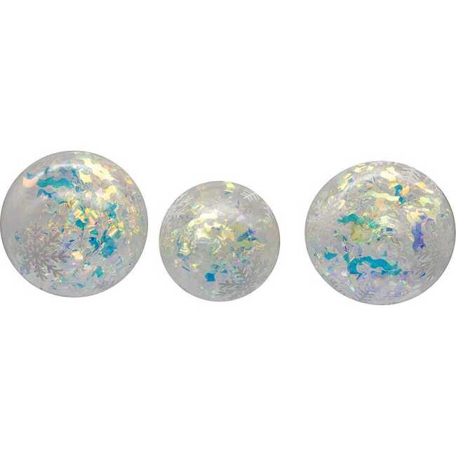 Glass Iridescent Snowflake Ball, Finial, and Onion 3-Piece Ornament Set - Ornaments - 4