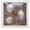 Clear Iridescent Ball, Onion and Teardrop Ornaments, 3 Piece Set - Ornaments - 4