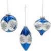 Glass Blue Snowflake Ball, Onion and Teardrop Shaped Ornaments, 3-Piece Set - Ornaments - 4