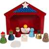 9-Inch Miniature Nativity Set with 9 Figures and Stable - Accents - 3