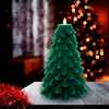 9-Inch Battery Operated Green Christmas Tree Candle with LED Flicker Flame - Candles - 7