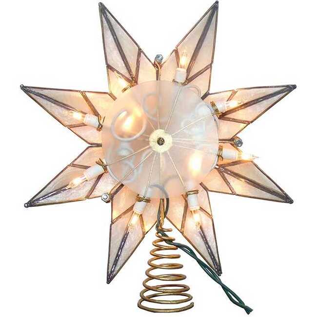 9-Inch 10-Light 8-Point Gold Capiz Star Treetop - Tree Toppers - 4