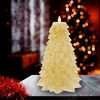 9-Inch Battery Operated Gold Christmas Tree Candle with LED Flicker Flame - Candles - 7