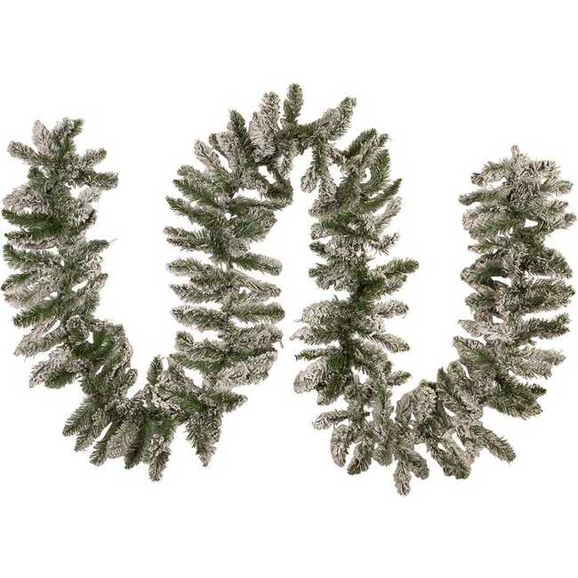 9-Foot Pre-Lit Warm White LED Snow Pine Garland - Garlands - 3