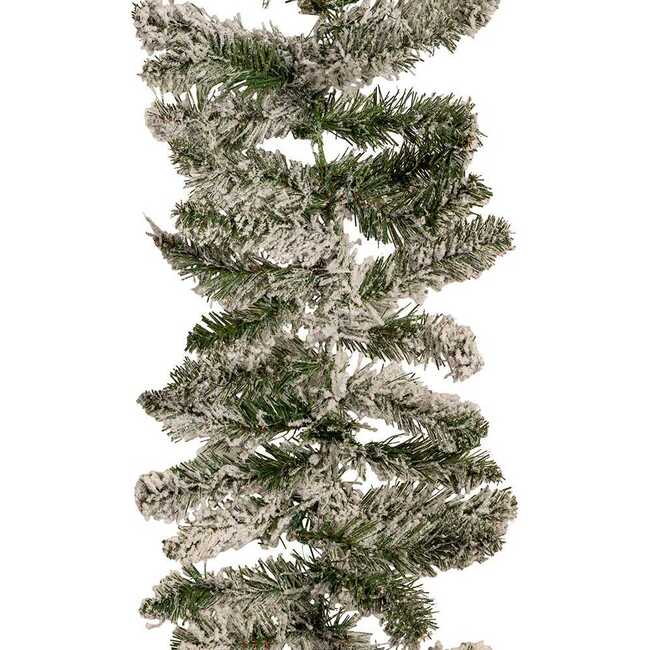 9-Foot Pre-Lit Warm White LED Snow Pine Garland - Garlands - 4