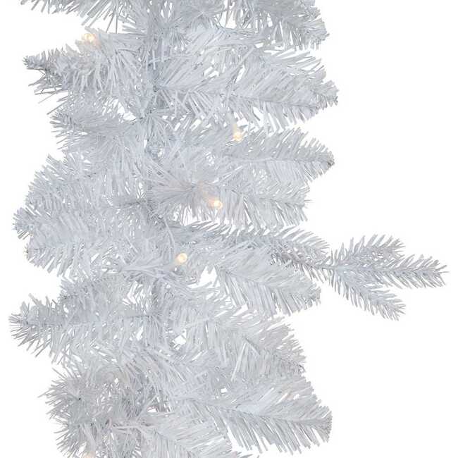 9-Foot Pre-Lit Warm White LED Jackson White Pine Garland - Garlands - 2