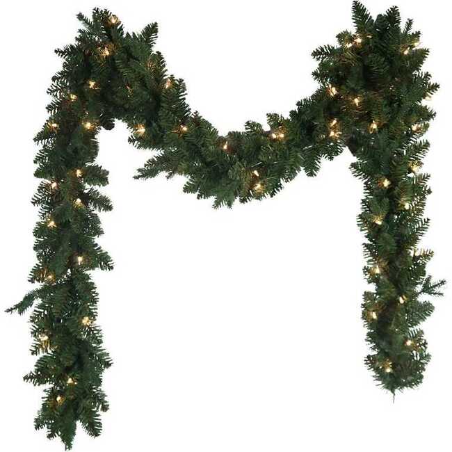 9-Foot Pre-Lit Clear Incandescent Jackson Pine Garland - Garlands - 2