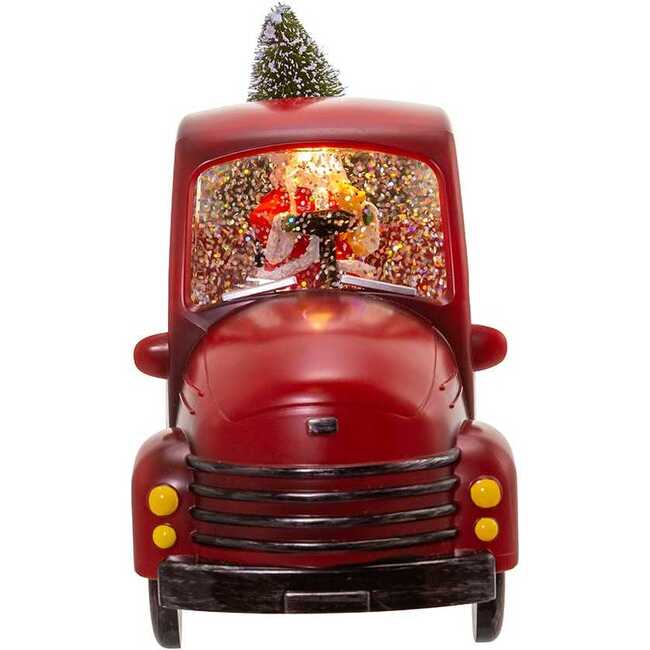 9.5-Inch Batter-Operated LED Santa in Truck Water Table Piece - Accents - 3