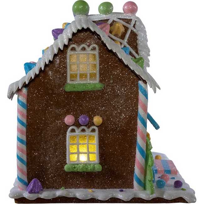 8-Inch Battery Operated LED Lighted Gingerbread Bubblegum Factory - Accents - 2