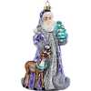 7-Inch Bellissimo Glass Periwinkle Santa Ornament - Ornaments - 1 - thumbnail