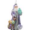 7-Inch Bellissimo Glass Periwinkle Santa Ornament - Ornaments - 2