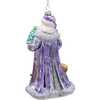 7-Inch Bellissimo Glass Periwinkle Santa Ornament - Ornaments - 4