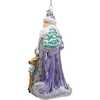 7-Inch Bellissimo Glass Periwinkle Santa Ornament - Ornaments - 5