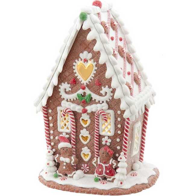 7.87-Inch Battery Operated LED Gingerbread House With Heart