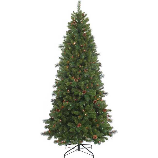 7.5-Foot Slim Pre-Lit Multi-Color Burlington Tree