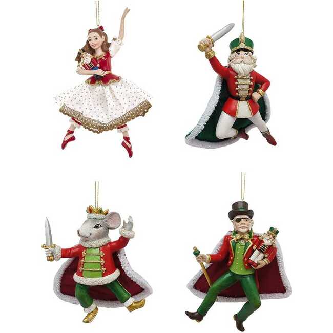 6-Inch Resin Nutcracker Suite 4-Piece Ornament Set