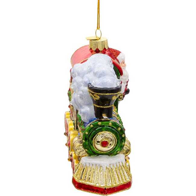 6-Inch Bellissimo Glass Santa with Train Ornament - Ornaments - 3