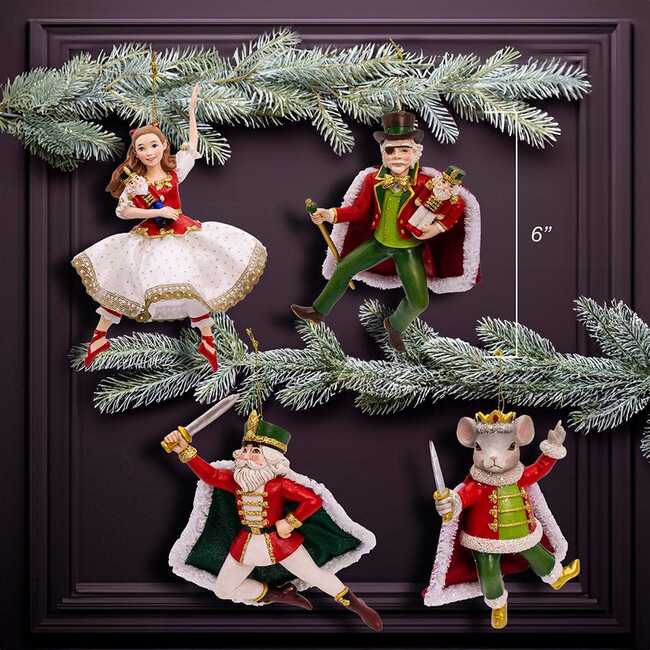 6-Inch Resin Nutcracker Suite 4-Piece Ornament Set - Ornaments - 3