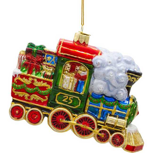 6-Inch Bellissimo Glass Santa with Train Ornament - Ornaments - 4
