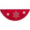 60-Inch Red Snowflake Embroidered and Pleated Tree skirt - Tree Skirts - 1 - thumbnail