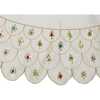 60-Inch Multi-Colored Beads Scalloped Ivory Embroidered Tree Skirt - Tree Skirts - 2