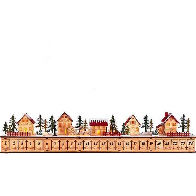 6.7-Inch Light-Up Christmas Village With Advent Calender