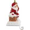 6.5-Inch Resin Santa with Gift Box Stocking Holder - Stockings - 2