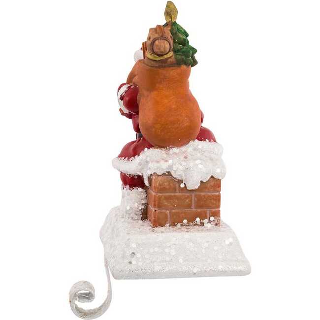 6.5-Inch Resin Santa with Gift Box Stocking Holder - Stockings - 3