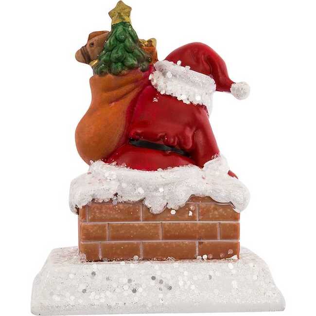 6.5-Inch Resin Santa with Gift Box Stocking Holder - Stockings - 4