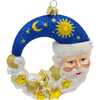 5-Inch Bellissimo Glass Moon Santa Ornament - Ornaments - 1 - thumbnail