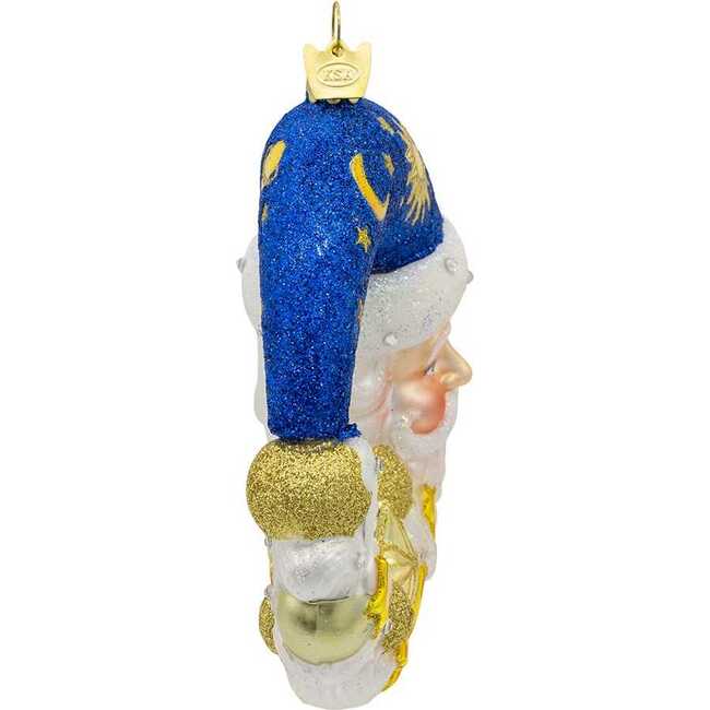 5-Inch Bellissimo Glass Moon Santa Ornament - Ornaments - 4