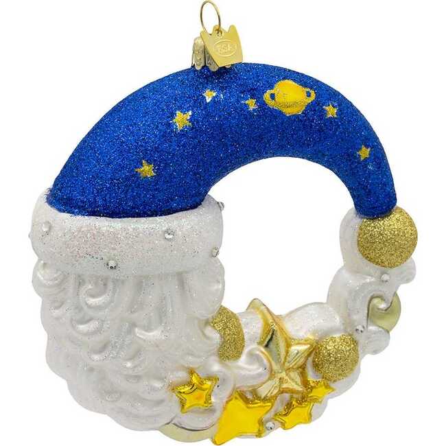 5-Inch Bellissimo Glass Moon Santa Ornament - Ornaments - 5