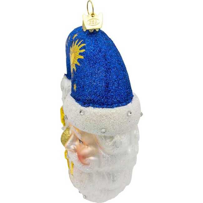 5-Inch Bellissimo Glass Moon Santa Ornament - Ornaments - 6