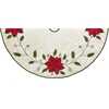 54-Inch Ivory with Holly Leaves and Poinsettia Tree Skirt - Tree Skirts - 1 - thumbnail