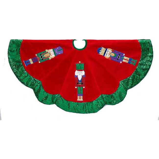 48-inch Velvet with Nutcracker Design Tree skirt