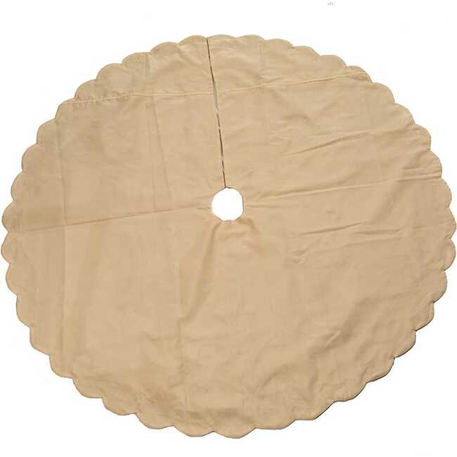 48-Inch Gold Tree skirt with Handwork Details - Tree Skirts - 3