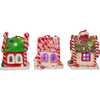 3.5-Inch Battery-Operated Gingerbread LED Candy House, 3 Piece Set - Accents - 4