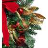 24-Inch Unlit Gold, Red and Green Ribbon Wreath - Wreaths - 2