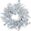 24-Inch Un-Lit Decorated White Rattan Wreath - Wreaths - 1 - thumbnail