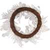 24-Inch Un-Lit Decorated White Rattan Wreath - Wreaths - 3