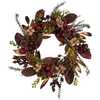 24-Inch Berries and Pinecone Burgundy Rattan Wreath - Wreaths - 1 - thumbnail