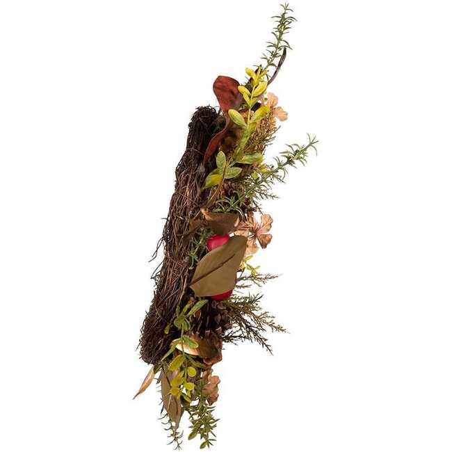 24-Inch Berries and Pinecone Burgundy Rattan Wreath - Wreaths - 3