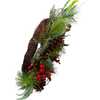 20-Inch Wreath with Red Berries, Leaves and Pinecones - Wreaths - 2